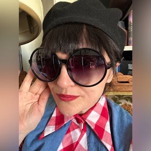 Oversized plastic sunglasses